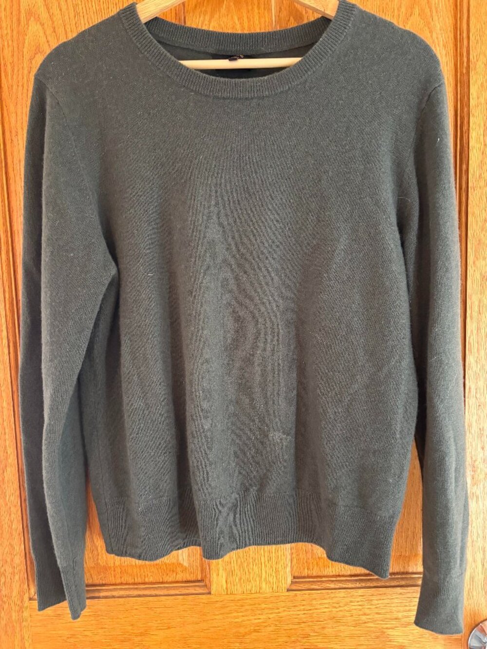 QUINCE 100% MONGOLIAN CASHMERE MOSS GREEN SWEATER CREW NECK MEDIUM